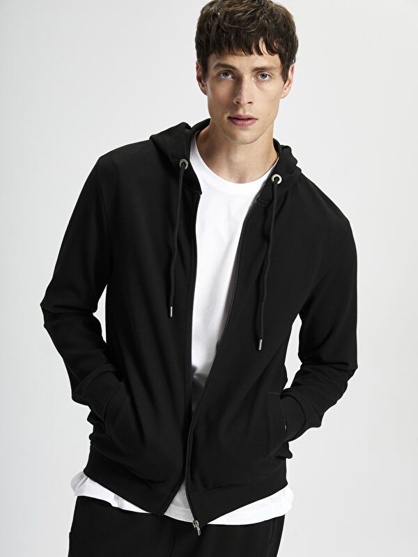 Moudda LC Waikiki - Cardigan jersey basique Homme Noir - Tunisie 1