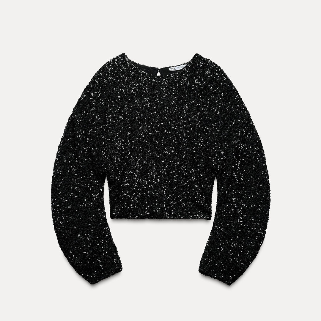 Moudda ZARA - Haut court manches longues pailleté - Tunisie 1