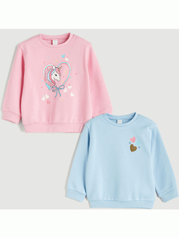 Moudda LC Waikiki - Pack sweatshirt jersey Fille Rose - Tunisie 3