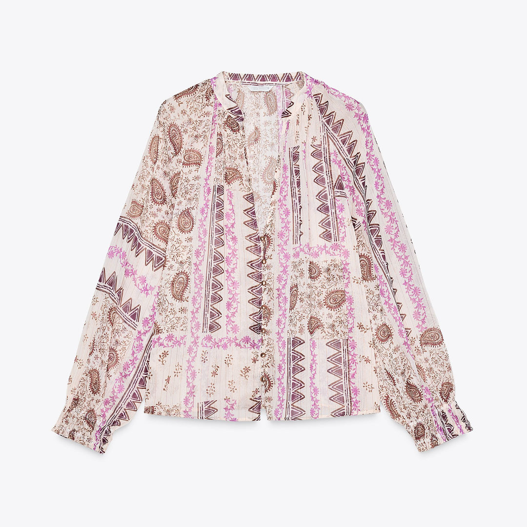 Moudda ZARA - Blouse - Patch Imprimé & Encolure Forcée - Tunisie 1