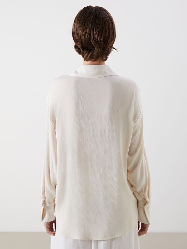 Moudda LC Waikiki - Chemise tissée manches longues Femme Ecru - Tunisie 4