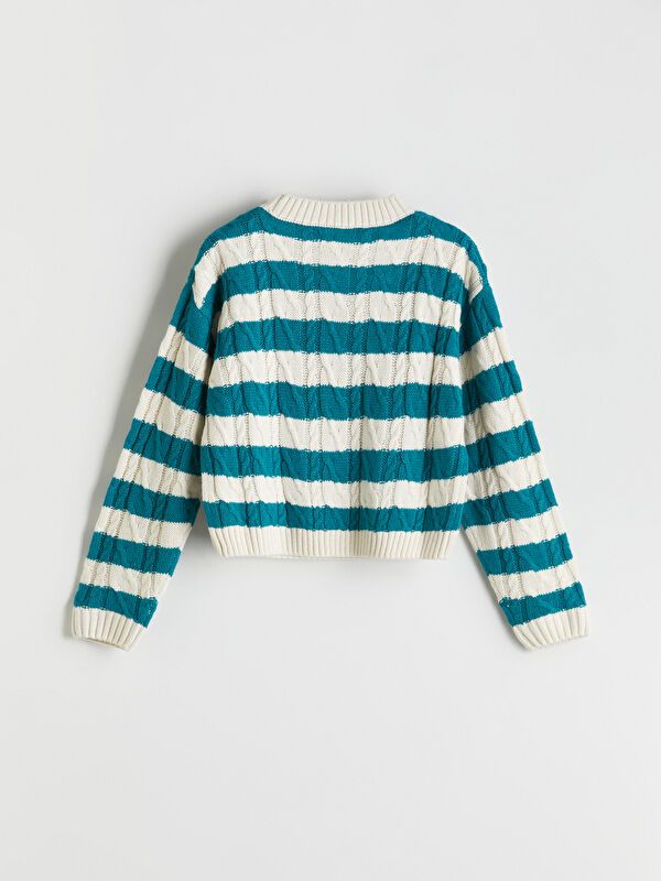 Moudda LC Waikiki - Pull en tricot Fille Rayures vertes - Tunisie 3