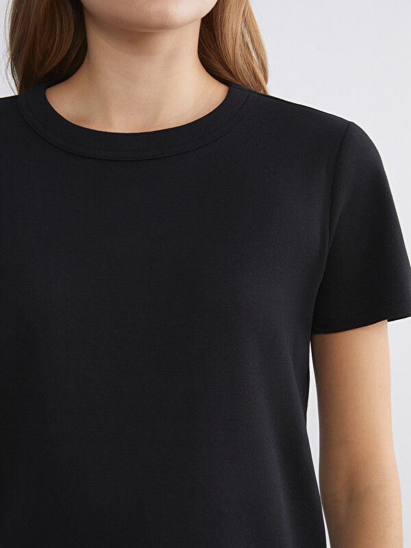 Moudda LC Waikiki - Body basique manches courtes en jersey pour Femme couleur Noir - Tunisie 3