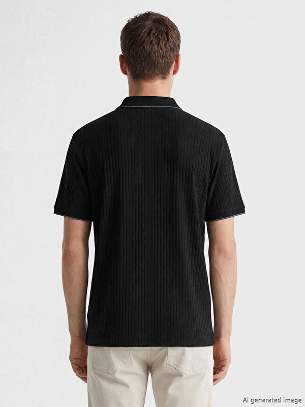 Moudda LC Waikiki - T-shirt manches courtes en jersey pour Homme couleur Noir - Tunisie 4