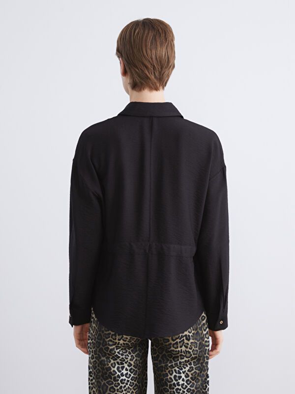 Moudda LC Waikiki - Chemise tissée manches courtes Femme Noir - Tunisie 4