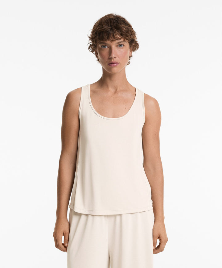 Moudda Oysho - T-Shirt Manches Courtes Scoop - Modal/Polyester - Tunisie 1