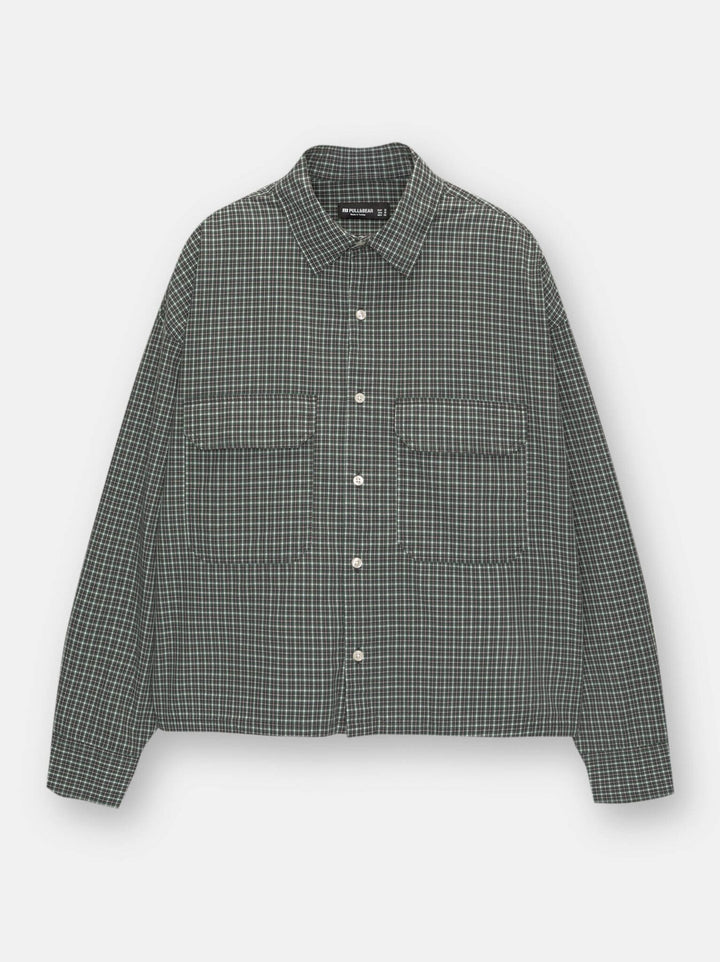 Moudda PULL & BEAR - Chemise - Popeline Micro-Carreaux & Poches - Tunisie 3