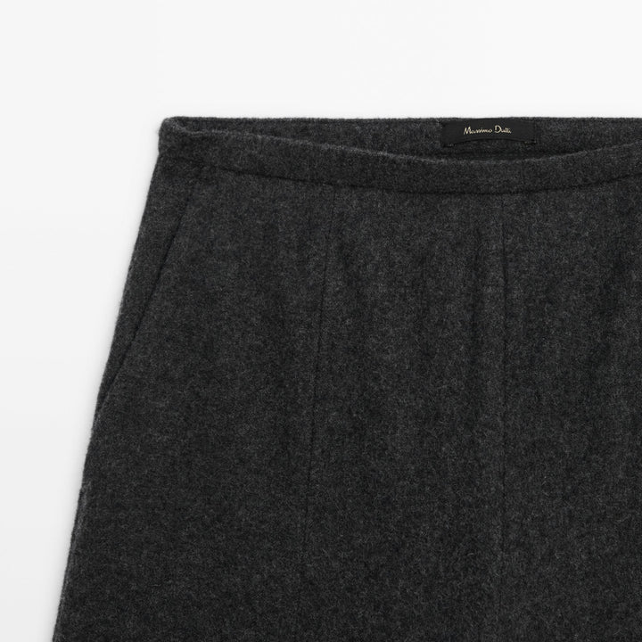 Moudda Massimo Dutti - Pantalon col droit uni flanelle grise - Tunisie 6