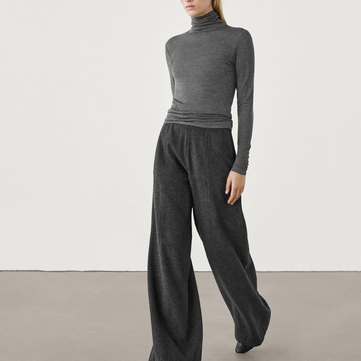 Moudda Massimo Dutti - Pantalon col droit uni flanelle grise - Tunisie 3