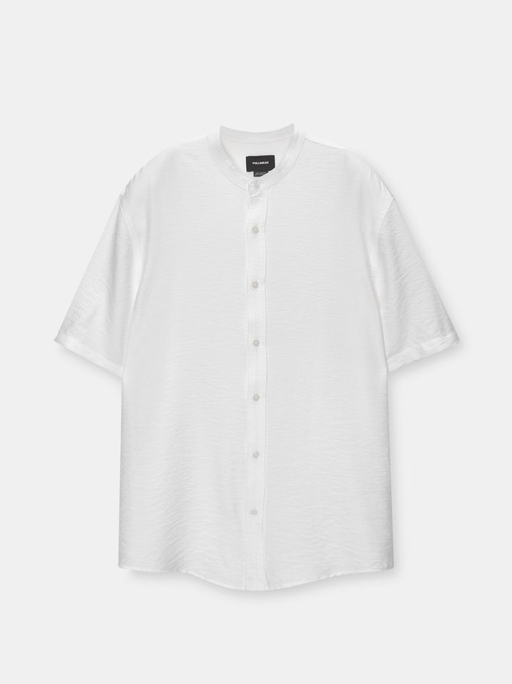 Moudda PULL & BEAR - Chemise Basique Demi-Manches Col Mao - Tunisie 4
