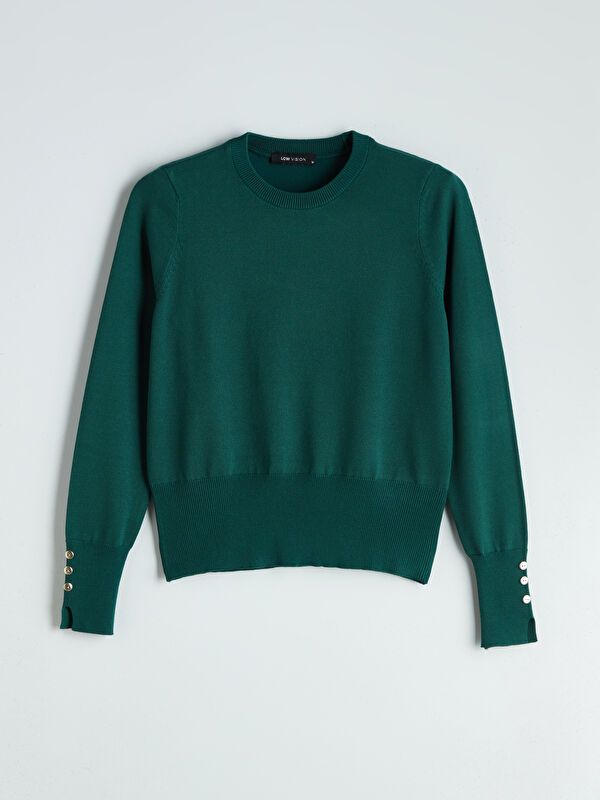 Moudda LC Waikiki - Pull tricot fin Femme Vert foncé - Tunisie 1