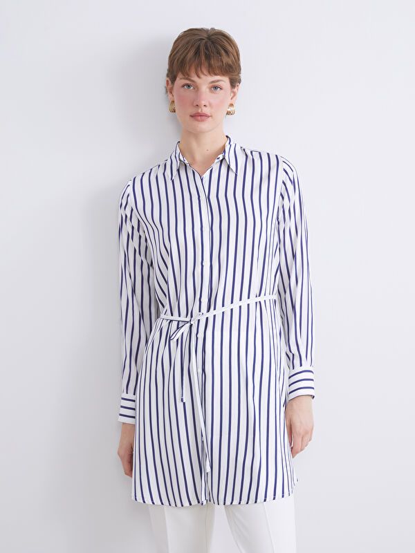 Moudda LC Waikiki - Tunique à manches longues Femme Rayures bleues - Tunisie 1