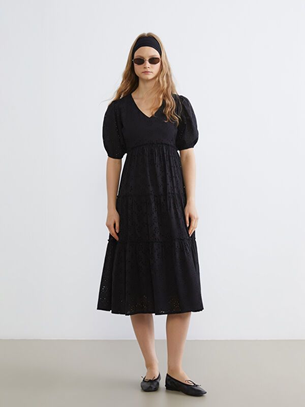 Moudda LC Waikiki - Robe manches courtes en tissu pour Femme - Tunisie 1