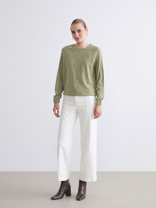 Moudda LC Waikiki - Pull tricot moyen Femme Vert pâle - Tunisie 2