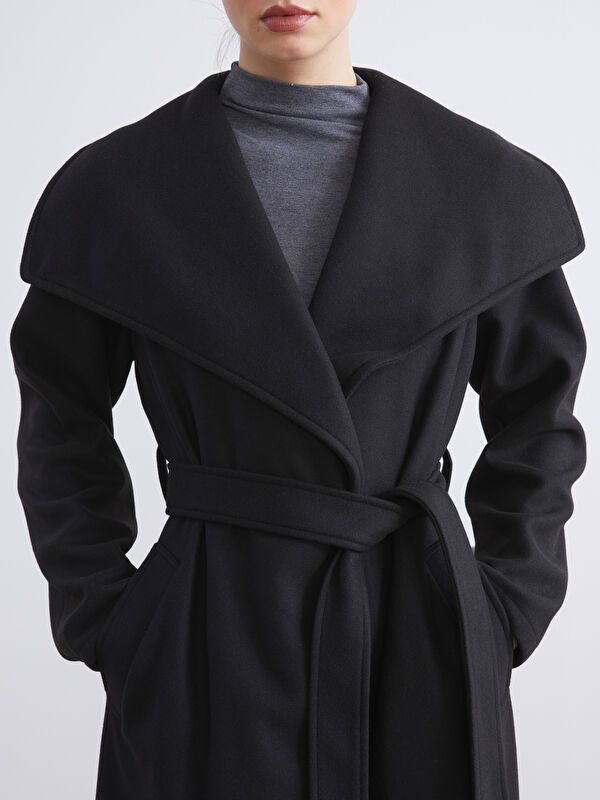 Moudda LC Waikiki - Manteau effet laine Femme Noir - Tunisie 3