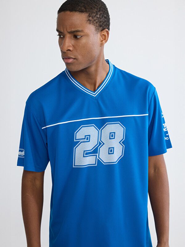 Moudda LC Waikiki - T-shirt imprimé manches courtes en jersey pour Homme couleur Bleu foncé - Tunisie 1