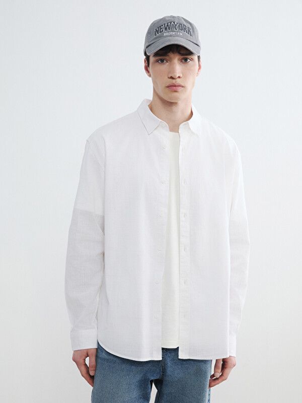 Moudda LC Waikiki - Chemise manches longues en tissu pour Homme couleur Blanc - Tunisie 1