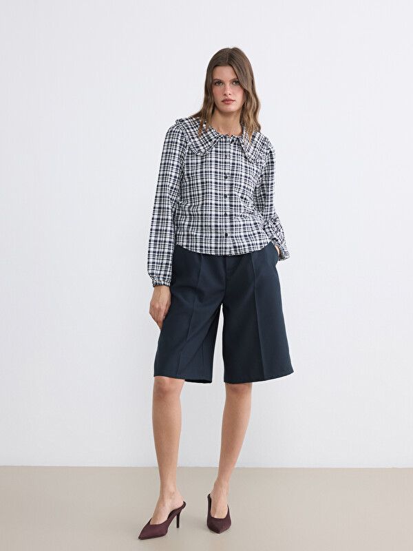 Moudda LC Waikiki - Chemise manches longues en tissu pour Femme couleur Noir à carreaux - Tunisie 2