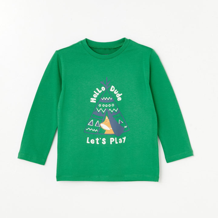 Moudda LC Waikiki - T-shirt en jersey manches longues Garçon Vert - Tunisie 1