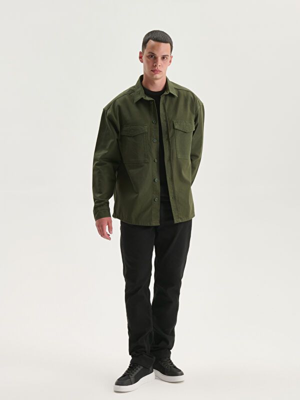 Moudda LC Waikiki - Veste-chemise tissée Homme Kaki - Tunisie 2