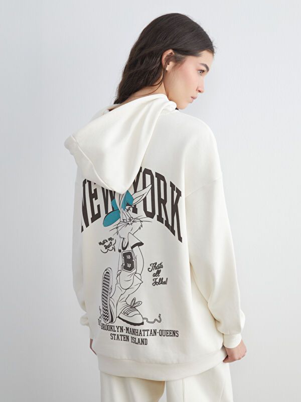 Moudda LC Waikiki - Sweatshirt en jersey sous licence Femme Beige clair - Tunisie 1