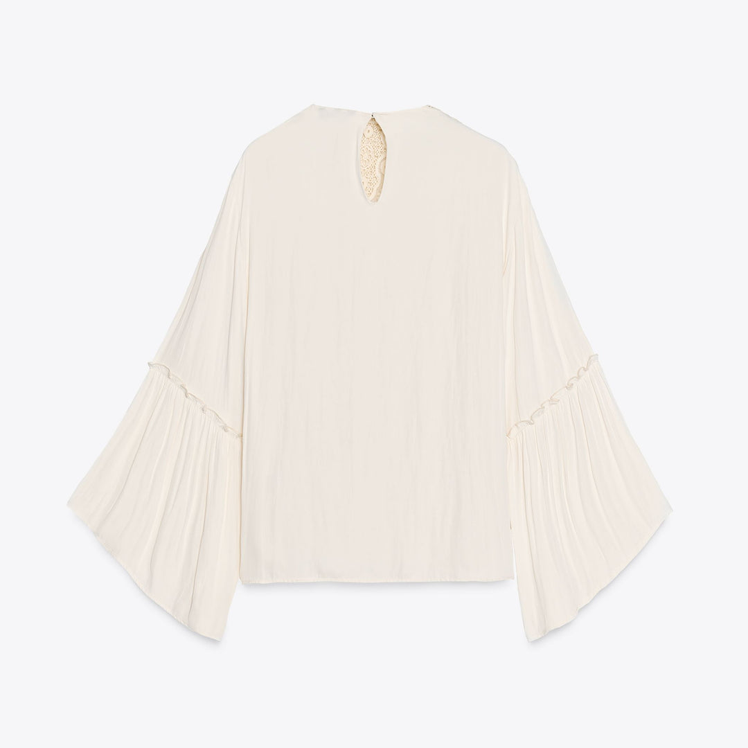 Moudda ZARA - Blouse Fluide - Fronces & Applique Crochet - Tunisie 2