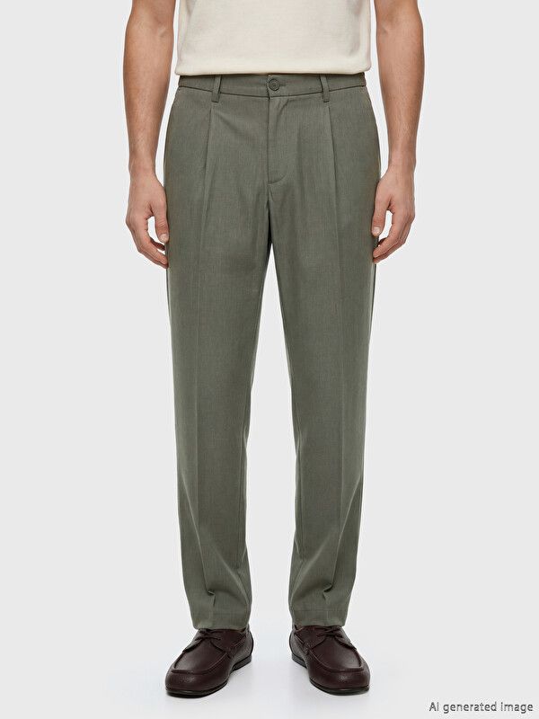 Moudda LC Waikiki - Pantalon mi-saison en tissu pour Homme couleur Kaki clair - Tunisie 2
