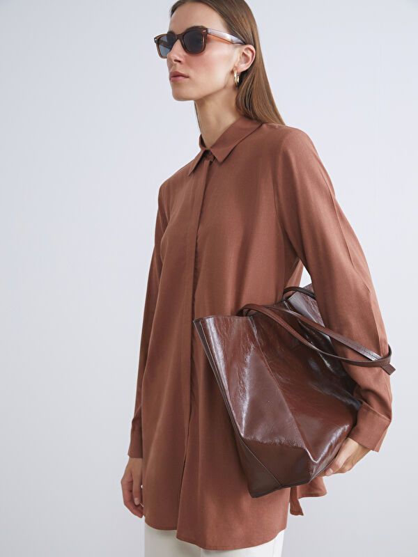 Moudda LC Waikiki - Tunique à manches longues Femme Brun - Tunisie 1