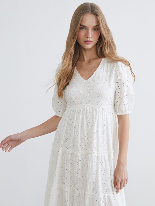 Moudda LC Waikiki - Robe manches courtes en tissu pour Femme - Tunisie 2