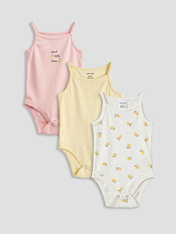 Moudda LC Waikiki - Body imprimé manches courtes en jersey - tenue de sport pour Fille couleur Écru imprimé - Tunisie 1