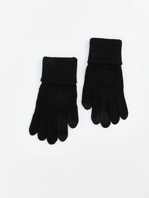 Moudda LC Waikiki - Gants tricot Femme Noir - Tunisie 1