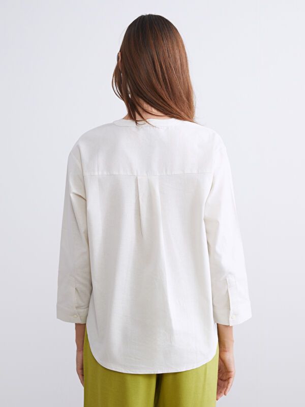 Moudda LC Waikiki - Chemise tissée manches longues Femme Ecru - Tunisie 4