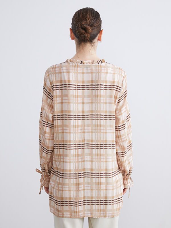 Moudda LC Waikiki - Chemise tissée imprimée manches longues Femme Imprimé beige - Tunisie 4