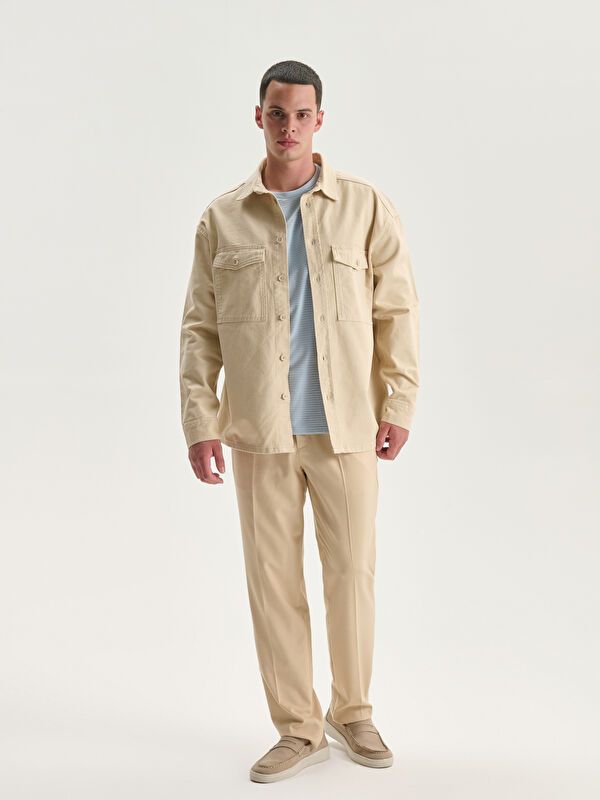 Moudda LC Waikiki - Veste-chemise tissée Homme Beige - Tunisie 2