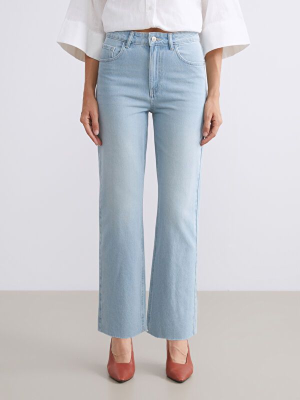 Moudda LC Waikiki - Pantalon jean tissé basique Femme Canne indigo clair - Tunisie 2