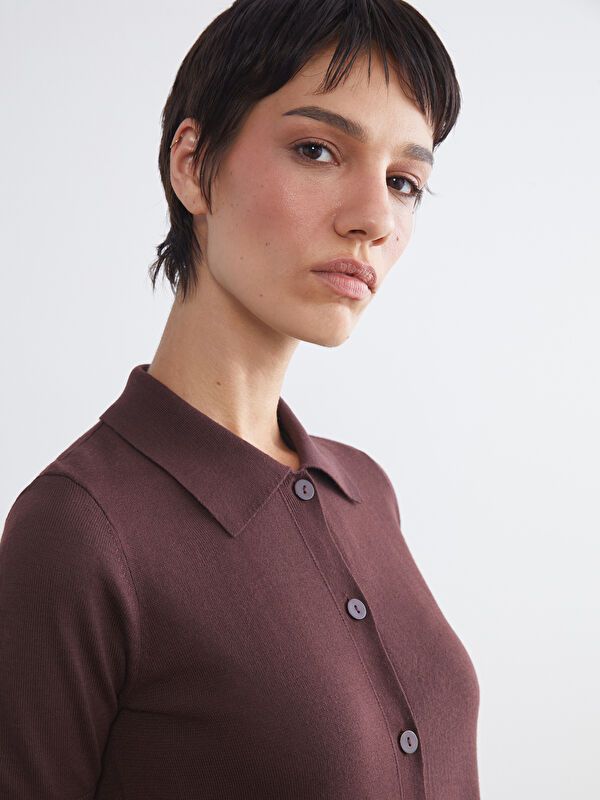 Moudda LC Waikiki - Cardigan fin en tricot Femme Brun foncé - Tunisie 3