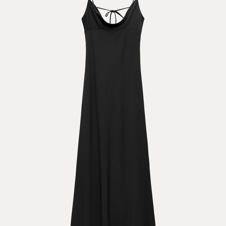 Moudda ZARA - Robe longue en maille, bretelles, drapée, découpes - Tunisie 1