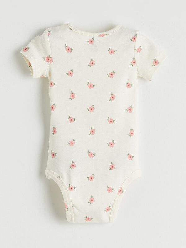 Moudda LC Waikiki - Body imprimé manches courtes en jersey - tenue de sport pour Fille couleur Écru imprimé - Tunisie 5