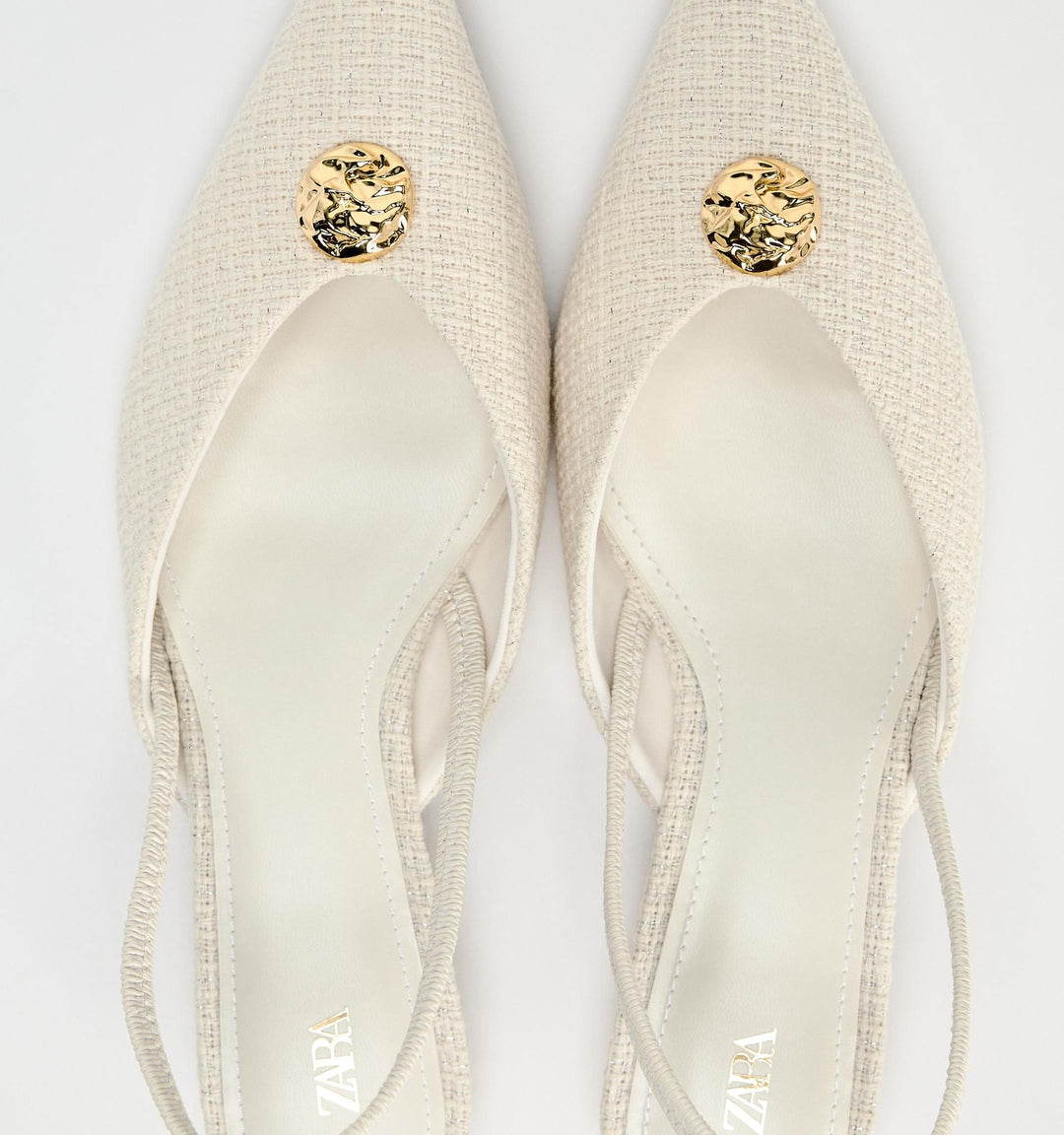 Moudda ZARA - Mocassins tissu appliqué métallique - Tunisie 5