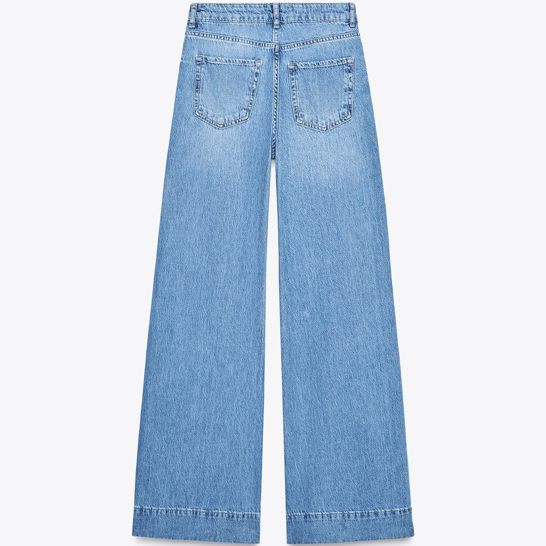 Moudda ZARA - Denim - Taille Haute, Wide Leg & Boutons Visibles - Tunisie 2