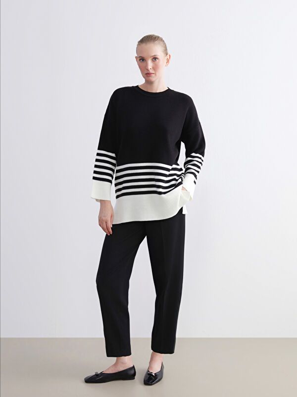 Moudda LC Waikiki - Tunique tricot Femme Ecru rayé - Tunisie 2