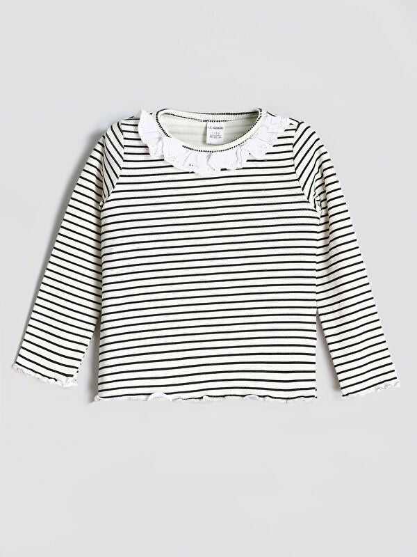 Moudda LC Waikiki - Body en jersey manches longues Fille Rayures noires - Tunisie 1