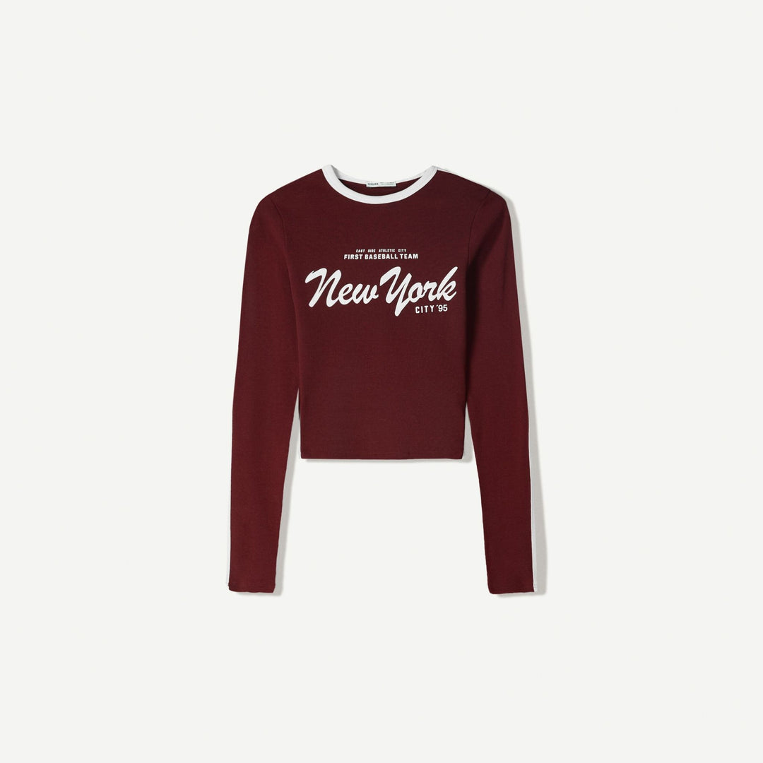 Moudda BERSHKA - T-Shirt - Piping & Imprimé USA - Tunisie 1