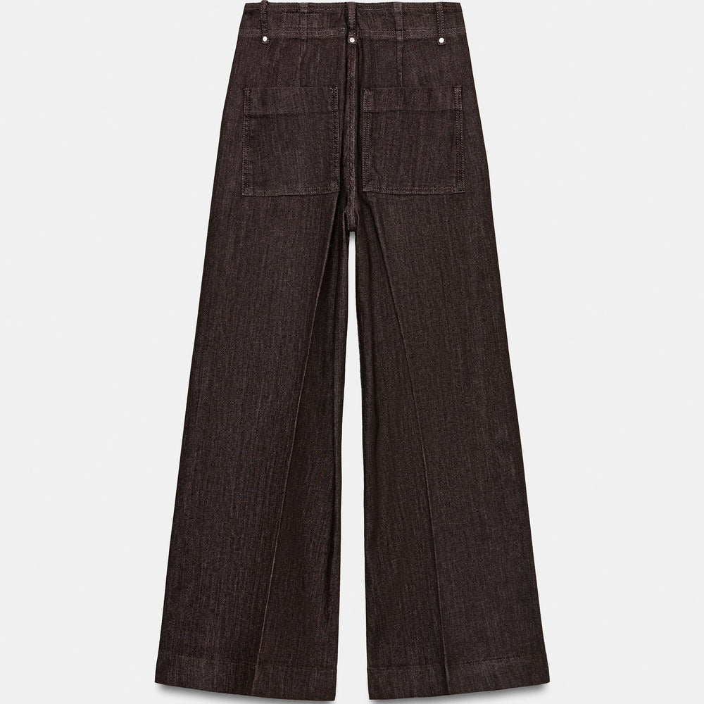 Moudda ZARA - Pantalon Wide Leg Tailleur - Marron - Tunisie 2