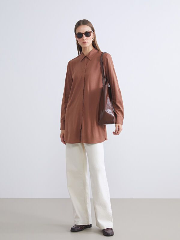 Moudda LC Waikiki - Tunique à manches longues Femme Brun - Tunisie 2