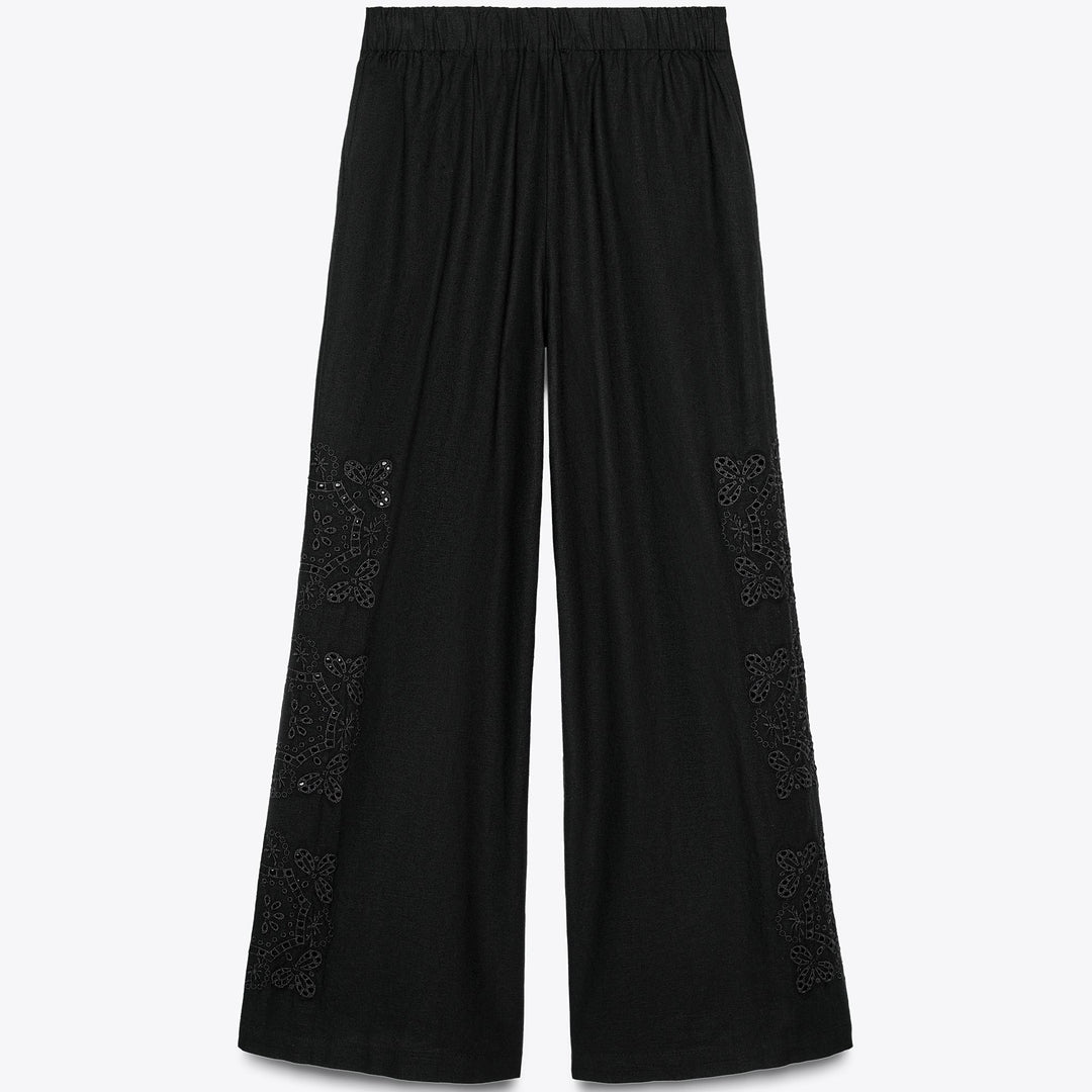 Moudda ZARA - Pantalon Lin - Multiplis & Broderies Latérales - Tunisie 2