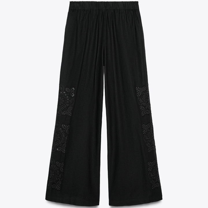Moudda ZARA - Pantalon Lin - Multiplis & Broderies Latérales - Tunisie 2