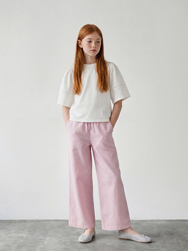 Moudda LC Waikiki - Pantalon en tissu pour Fille couleur Lilas - Tunisie 1