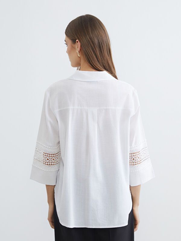 Moudda LC Waikiki - Chemisier (blouse) manches longues en tissu pour Femme - Tunisie 4