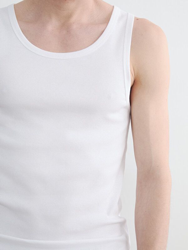 Moudda LC Waikiki - Sans manches en jersey pour Homme couleur Blanc - Tunisie 3